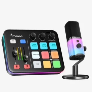 MAONO閃克 G1 NEO+PD100X 聲卡套裝(遊戲主播 聲卡 動圈麥克風 音效卡 混音器 調聲台 直播設備)